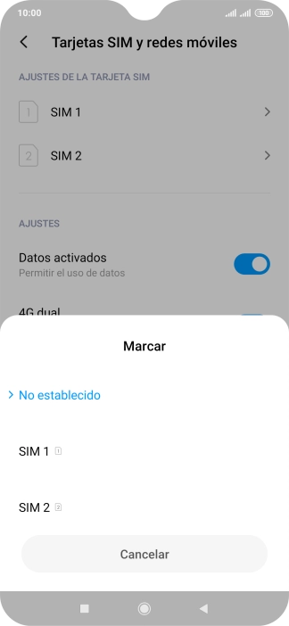 Pulsa el ajuste deseado.