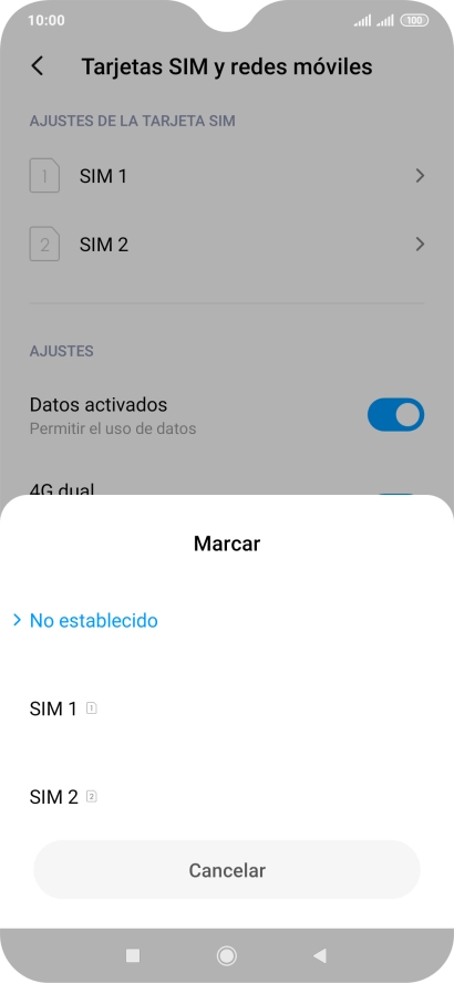 Pulsa el ajuste deseado.