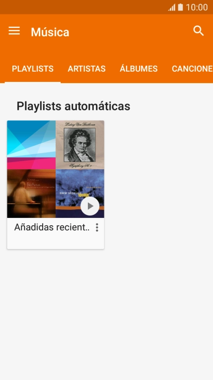 Pulsa una categoría y desplázate al archivo de música deseado.