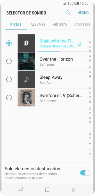 Al encontrar un timbre de llamada de tu gusto, pulsa HECHO.