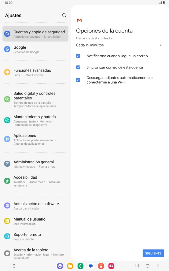 Si aparece en la pantalla esta imagen, tu cuenta de correo electrónico ha sido reconocida y configurada automáticamente. Sigue las indicaciones de la pantalla para introducir más información y terminar la configuración.