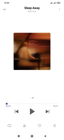 Pulsa la flecha hacia la derecha para ir al archivo de música siguiente.