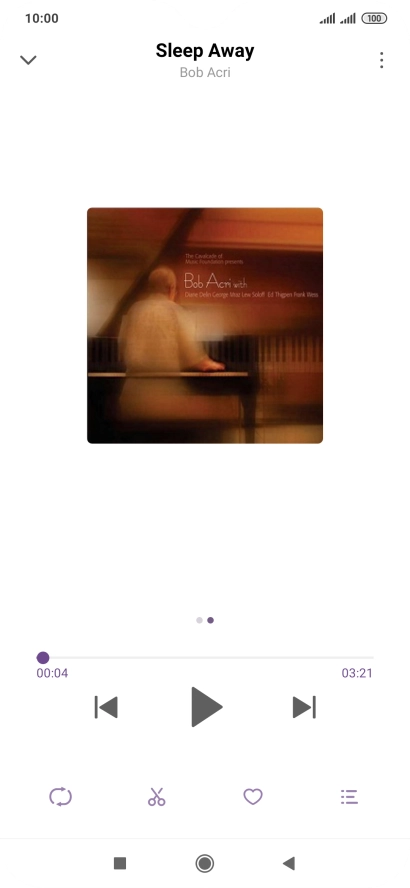 Pulsa la flecha hacia la derecha para ir al archivo de música siguiente.