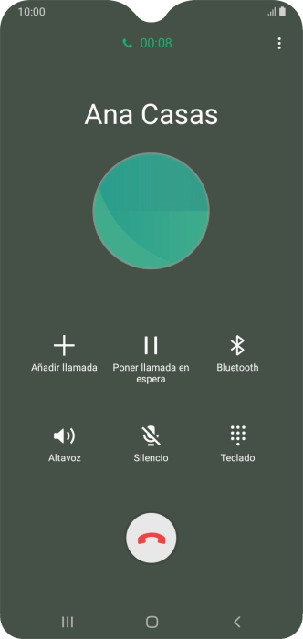 Pulsa el icono de finalizar llamada.