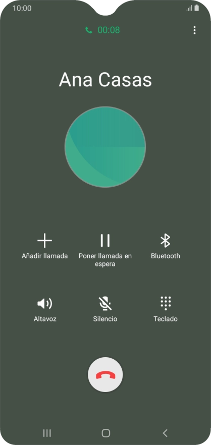 Pulsa el icono de finalizar llamada.