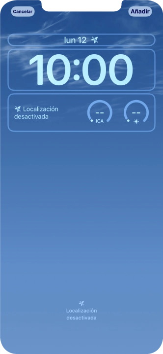 Si deseas personalizar la vista de la fecha en la pantalla de bloqueo, pulsa el widget de la fecha y sigue las indicaciones de la pantalla para seleccionar la vista de widgets deseada.