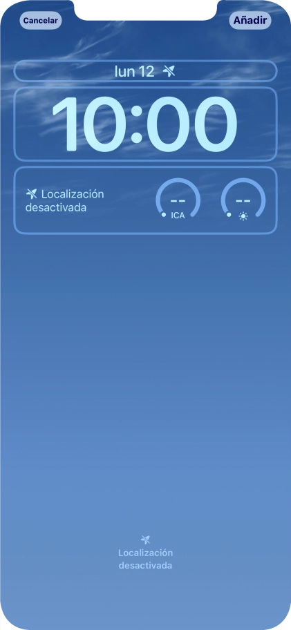 Si deseas personalizar la vista de la fecha en la pantalla de bloqueo, pulsa el widget de la fecha y sigue las indicaciones de la pantalla para seleccionar la vista de widgets deseada.