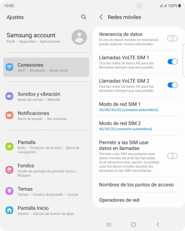 Pulsa Operadores de red.