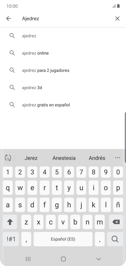Introduce el nombre del tema o de la app y pulsa el icono de búsqueda.