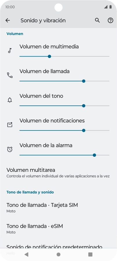 Pulsa Tono de llamada - Tarjeta SIM.