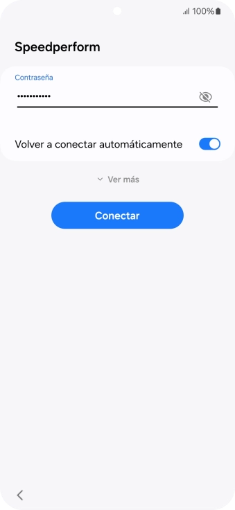 Introduce la contraseña de la red wifi y pulsa Conectar.