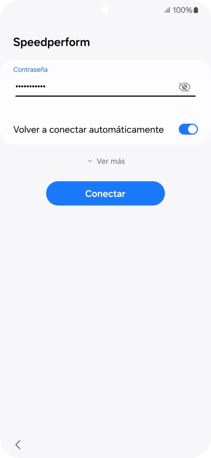 Introduce la contraseña de la red wifi y pulsa Conectar.