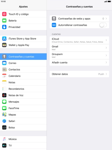 Pulsa la cuenta deseada.