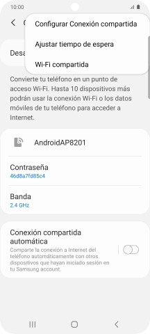 Pulsa Configurar Conexión compartida.