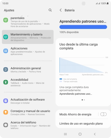 Pulsa Modo Ahorro de energía.