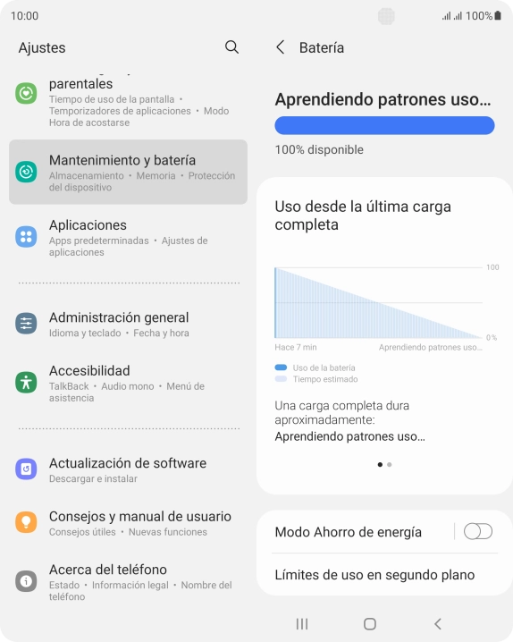 Pulsa Modo Ahorro de energía.