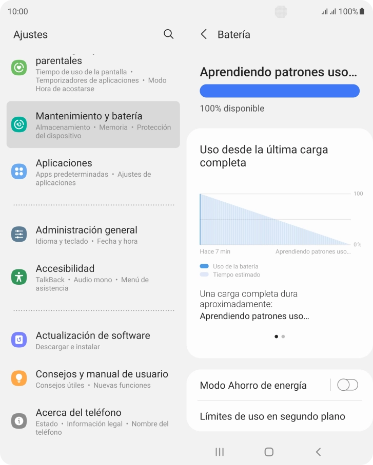 Pulsa Modo Ahorro de energía.