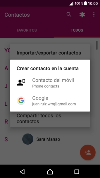 Pulsa Contacto del móvil.