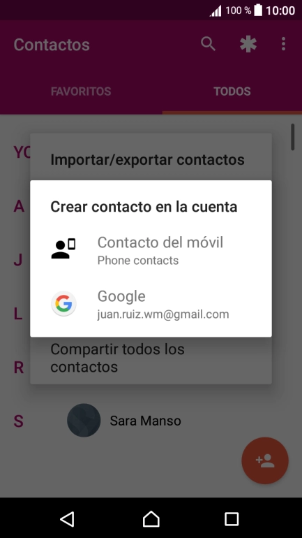 Pulsa Contacto del móvil.