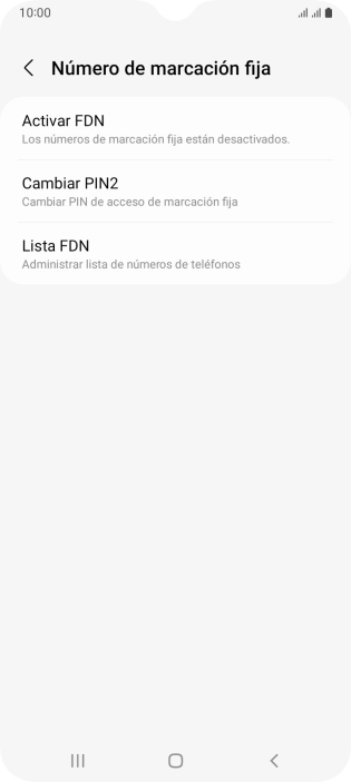 Pulsa Activar FDN.