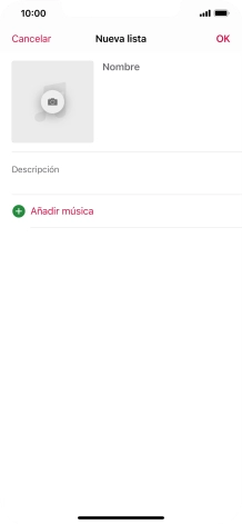 Pulsa en el campo de escritura e introduce el nombre de la lista de reproducción.