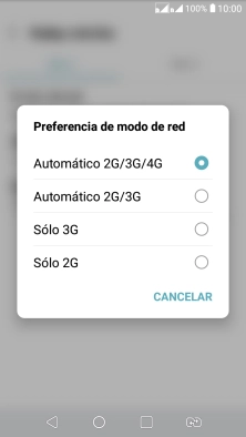 Pulsa el tipo de red deseado.