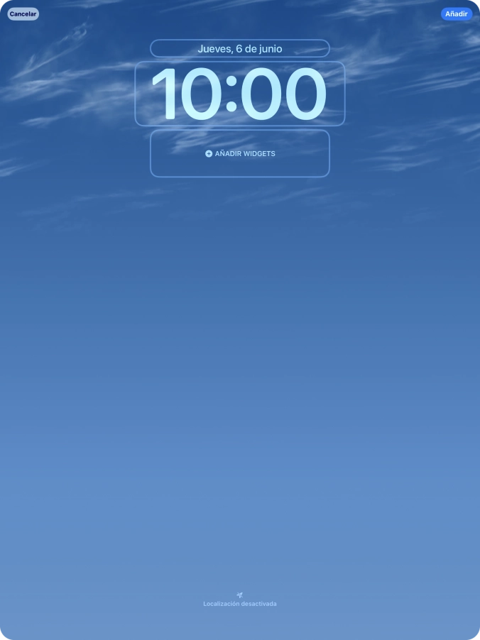 Si deseas personalizar la vista de la fecha en la pantalla de bloqueo, pulsa el widget de la fecha y sigue las indicaciones de la pantalla para seleccionar la vista de widgets deseada.