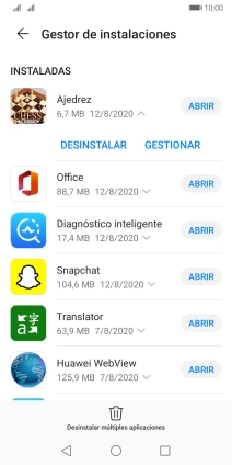Pulsa DESINSTALAR.