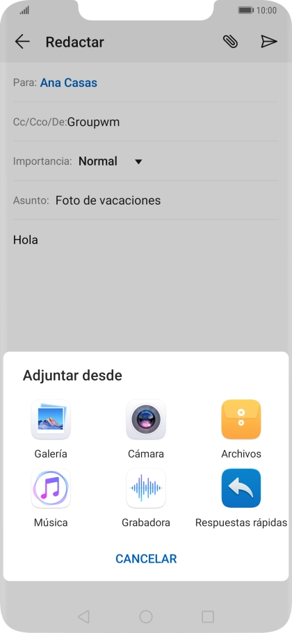 Pulsa Archivos y desplázate a la carpeta deseada.