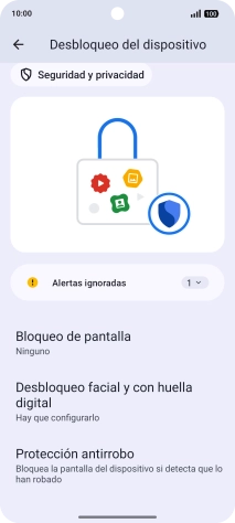 Pulsa Desbloqueo facial y con huella digital.