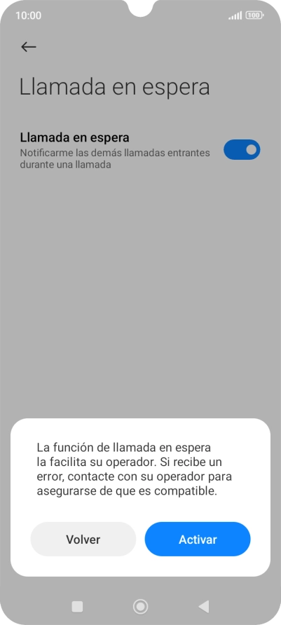 Si activas la función, pulsa Activar.
