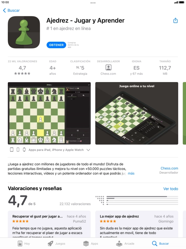 Pulsa OBTENER y sigue las indicaciones de la pantalla para instalar la app.