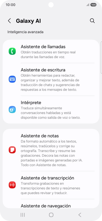 En la pantalla aparecen ahora más ejemplos de cómo puedes utilizar Galaxy AI.