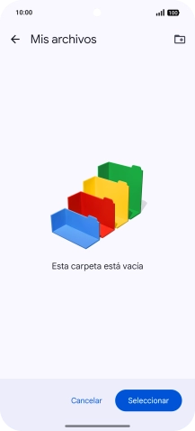 Si deseas crear una nueva carpeta, pulsa el icono de nueva carpeta y sigue las indicaciones de la pantalla para crearla.
