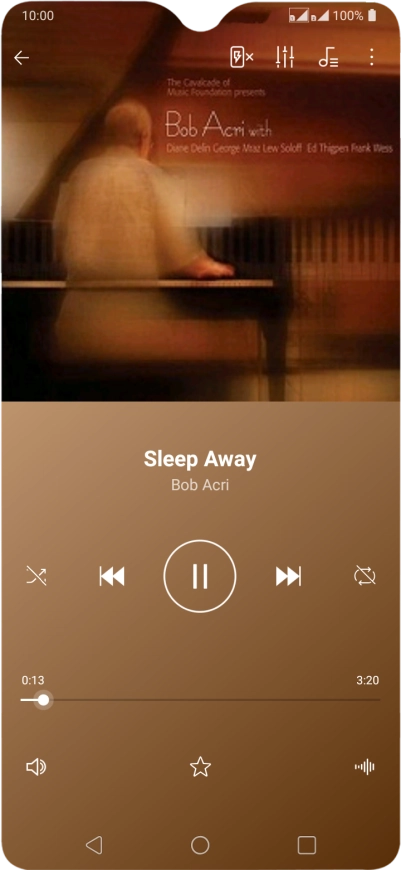 Pulsa la flecha hacia la derecha para ir al archivo de música siguiente.