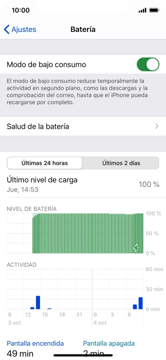 Desliza el dedo hacia arriba desde la parte inferior de la pantalla para terminar y volver a la pantalla de inicio.