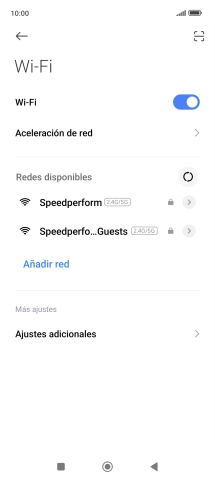 Pulsa la red deseada.