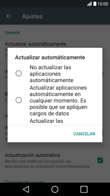 Pulsa No actualizar las aplicaciones automáticamente para desactivar la función.