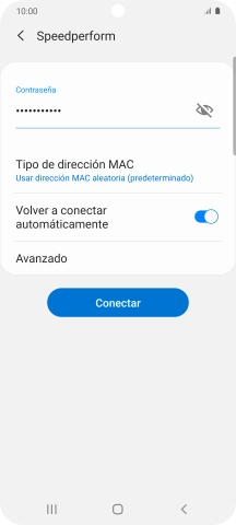 Introduce la contraseña de la red wifi y pulsa Conectar.