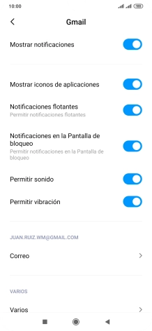 Pulsa el indicador junto a 