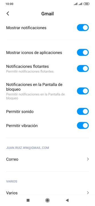 Pulsa el indicador junto a 