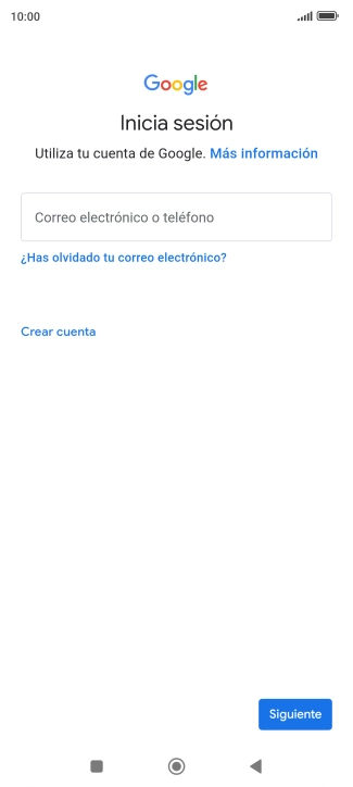 Si no tienes una cuenta de Google, pulsa Crear cuenta y sigue las indicaciones de la pantalla para ver cómo crear una cuenta nueva.