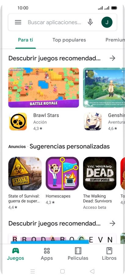 Desliza el dedo hacia la derecha desde la parte izquierda de la pantalla.