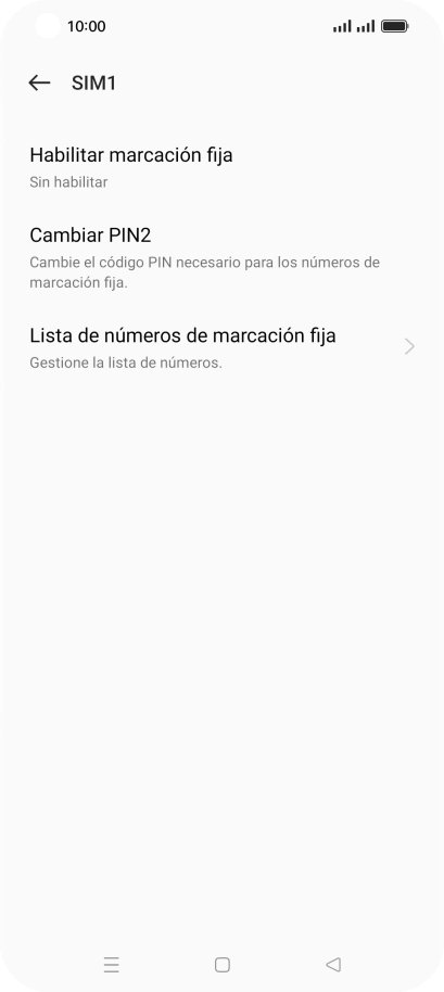 Pulsa Habilitar marcación fija.