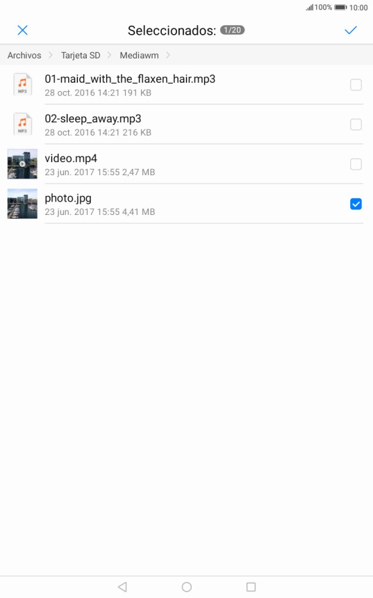 Pulsa el icono de aceptar.