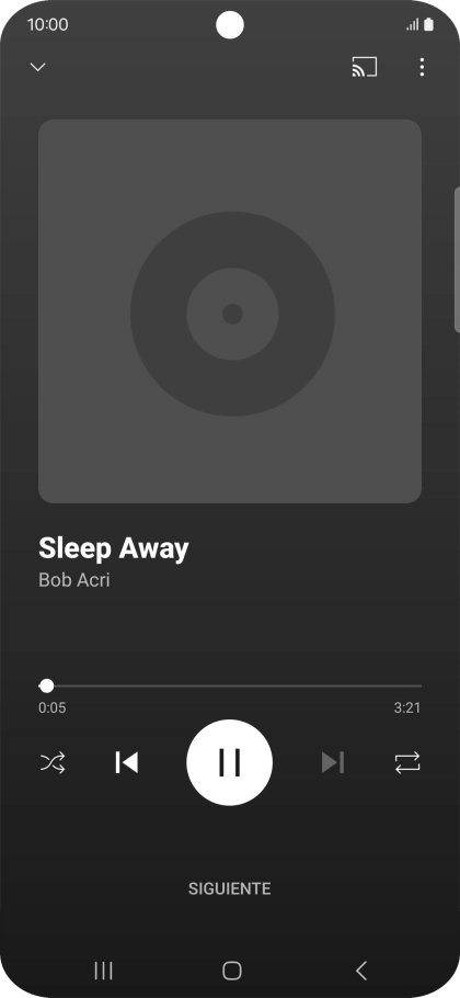 Pulsa la flecha hacia la derecha para ir al archivo de música siguiente.