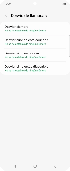 Pulsa el tipo de desvío deseado.