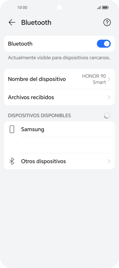 Pulsa el dispositivo Bluetooth deseado y sigue las indicaciones de la pantalla para vincular el dispositivo al teléfono.