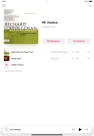 Desplázate a la categoría o a la lista de reproducción deseada y pulsa el archivo de música deseado.