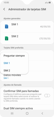 Pulsa el ajuste deseado.